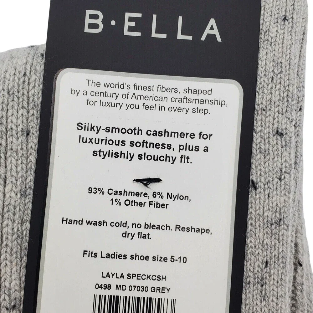 Cashmere Slouchy Crew Socks Medium Gray B.Ella Crew Grey Layla Warm Cozy Ribbed